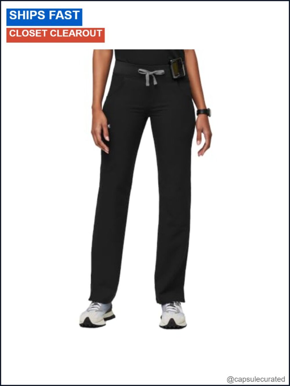 Straight Leg Scrub Pant High Rise Drawstring Yoga Waist Moisture Wicking